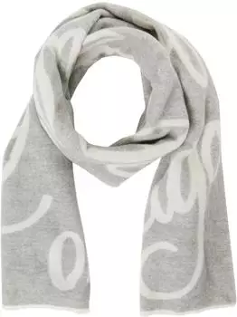 HUGO Schal aus Woll-Mix mit Jacquard-Logo Style Byanca_40*180 50524789 Hellgrau