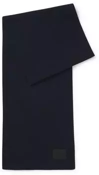 HUGO Schal aus Baumwolle mit Logo-Aufnäher Style von_B 50551521 Dunkelblau