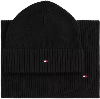 Tommy Hilfiger Flag Beanie And Scarf Gift Set (AM0AM13807) black