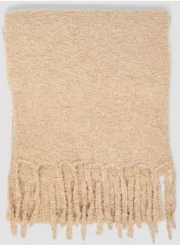 s.Oliver Schal Bouclé-Optik mit Fransen Beige 2172823.8401.