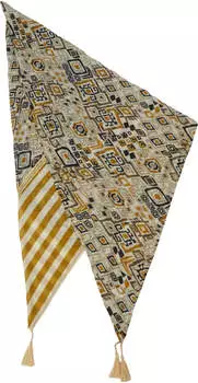 s.Oliver Dreieckstuch mit All-over-Print und Quasten creme mehrfarbig 2166622.02D4.