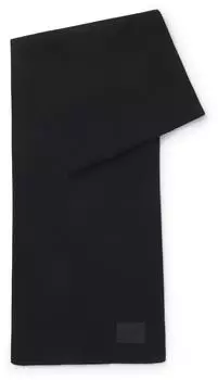 HUGO Schal aus Baumwolle mit Logo-Aufnäher Style von_B 50551521 Schwarz