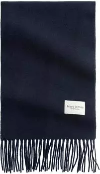 Marc O'Polo Schal mit Fransen aus softer Schurwolle (508805102065) deep night blue