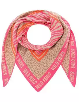 Zwillingsherz Dreieckstuch mit geometrischem Muster rosa