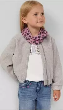 s.Oliver Loopschal aus Feinstrick mit Leo-Print Rosa 2171286.41A3.