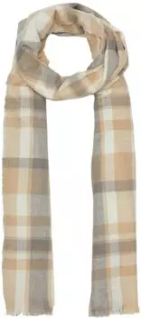 s.Oliver Karierter Schal mit offenem Kantenfransen creme beige 2173018.03N9.