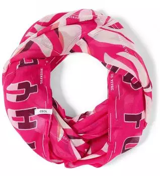 Cecil Damen Loop Schal mit Folienprint Pink (CCB57308537492A)