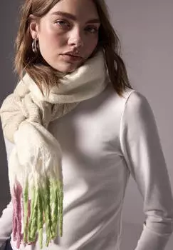 Street One Studio Frauen Schal mit bunten Fransen Weiß (F57266834451A)
