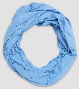 s.Oliver Loop-Schal aus Feinstrick mit Strickmuste blau 2175304.5141.