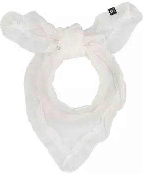 Fraas Damen Halstuch mit Rüschen Baumwolle Seide leicht transparent 42 x 100 cm Honest White (633064-021)