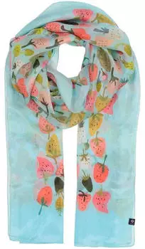 Fraas Stola Damen aus 100% reiner Seide 100 x 200 cm Schicker Seidenschal mit Erdbeer-Muster (622005-508)