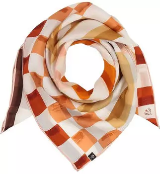 Fraas Damen Seidentuch aus Seidenkrepp 88 x 88 cm 100% Seide maritimes Muster Tiger's Eye (632036-875)