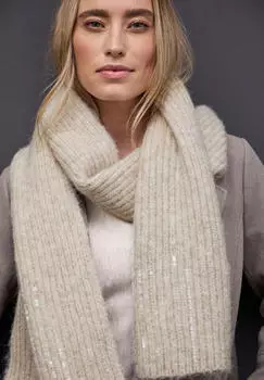 Street One Frauen Schal mit Pailletten Beige (A57286115056A)