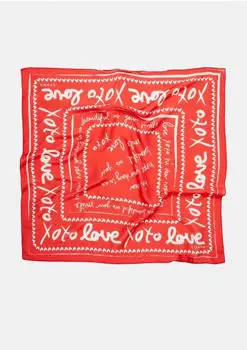 Comma Tuch aus Seidenmix mit Motivprint rot (2176892.32E0)