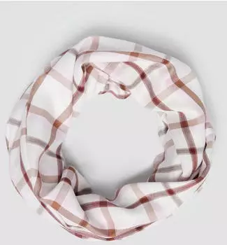 s.Oliver Karierter Loop-Schal aus Viskose-Modal-Mix creme mehrfarbig 2173401.02N0.