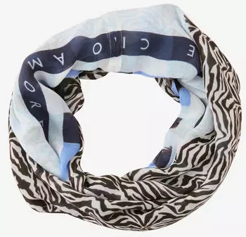 Street One Frauen Loop-Schal aus Modal mit Mustermix Blau (A57310637319A)