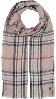 Fraas Herrenschal Baumwolle leichtes Krepp-Design mit Plaid Karo 40 x 180 cm Beige (627232-170)