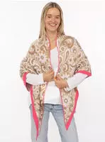 Zwillingsherz Dreieckstuch ""Blumige Aussichten"" Florales Muster, Kante Uni,...