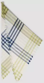 s.Oliver Karierter Jacquard-Schal mit offenen Fransen blau mehrfarbig 2176926.51N9.