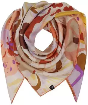Fraas Kopftuch mit tropischen Blumen bedruckt 88 x 88 cm leichtes Kopftuch aus reiner Seide (632024-850)