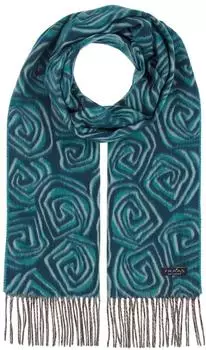 Fraas Cashmink- Florales Rosen-Design Weich & Wärmend 35 x 200 cm Mit Fransen 100% Polyacryl Crystal Teal (625523-652)