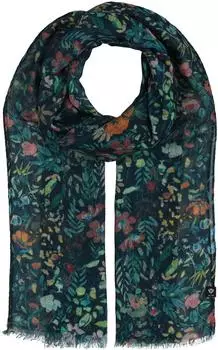 Fraas Vealona Flowers Damenschal Damen mit Fransen Herbst-Winter Winter blau