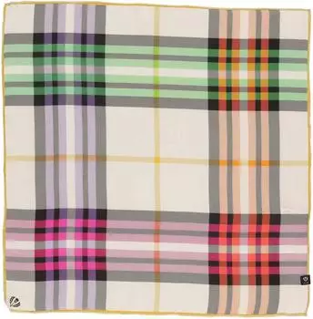 Fraas Halstuch Damen aus 100% reiner Seide Nickituch Damen mit Plaid-Muster 51 x 51 cm Größe Schickes Seidentuch Bandana Honest White (612008-021)