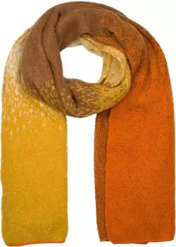 styleBREAKER Web-Schal mit Pixel-Farbverlauf, Damen, curry-orange, 80% Viskose 20% Wolle (01017161)