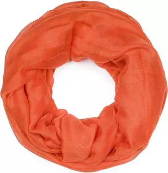 styleBREAKER Loop Schal Glitzer-Effekt, Viskose, orange, Damen (01018090)