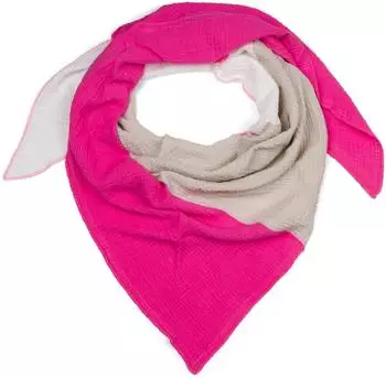 styleBREAKER Dreieckstuch 3-farbig Musselin, Damen, weiß-pink-hellgrau (15267206-0)