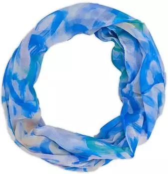 styleBREAKER Loop-Schal Brushstroke-Herz-Muster Viskose, Damen, blau