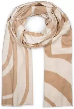styleBREAKER XXL-Schal mit Linienmuster, Damen, braun-beige, 80% Viskose 20% Wolle (01017162)