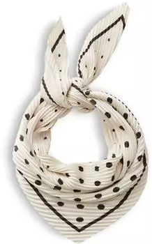Opus Plissiertes Satintuch mit Polka Dot Print, light cotton