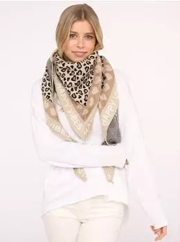 Zwillingsherz Dreieckstuch "Micha" Leomuster beige Damen (95030905-0)