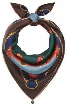Codello Printed Nicki Silk Heraldic Belts Seidentuch braun, 53x53cm