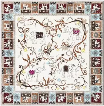 Roeckl Lucky Elephant Seidentuch 53x53 multi cashmere