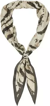 Comma Seidenmix-Tuch mit Schmuck-Detail, beige/braun