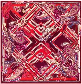 Roeckl Check Paisley Nickituch, Kaschmir, 53x53cm, multi red