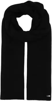 Bugatti Jersey Knit Schal, einfarbig, schwarz (630208-990)