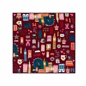 Codello Printed Nicki Silk London Seidentuch rot, 53x53cm (62T0035)