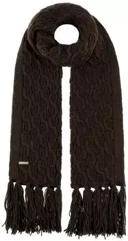 Seeberger Hats Vesina Strickschal mit Fransen, dunkelbraun