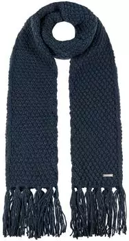 Seeberger Hats Salvirola Strickschal mit Fransen, dunkelblau, Damen