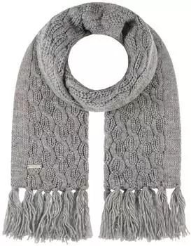 Seeberger Hats Vesina Strickschal mit Fransen, grau (One Size)