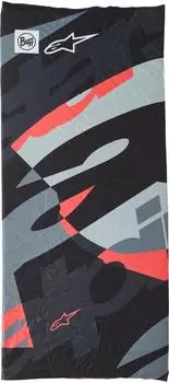 Alpinestars Buff Mogress Multifunktionstuch, schwarz/grau/rot fluo (4750826-994-OS)