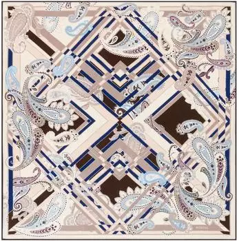 Roeckl Check Paisley Nickituch, Kaschmir, 53x53cm, multi coffee