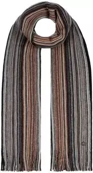 Lierys Colour Stripes Wollschal mit Fransen, anthrazit