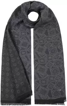 Stetson Jacquard Stamps Baumwollschal mit Fransen, wendbar, unisex