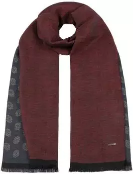 Stetson Two Sides Baumwollschal mit Fransen, rot (One Size)