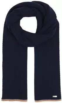 Bugatti Knitted Scarf Strickschal navy/taupe (630216-590)