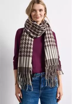 Street One Halstuch Houndstooth-Muster, 70% Polyester, muddy mocha (72495204-0)